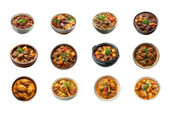 Elevate Your Culinary Content: How AI EPS Illustration Sets Bring Meat Curry Recipes to Life