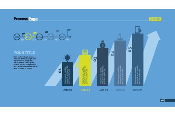 Five Steps Process Chart Slide Template