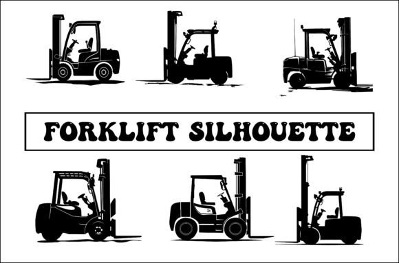 Forklift Silhouettes in Warehouse Design