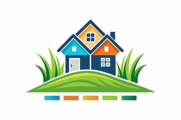 Landscape with House Scene: Creative AI EPS Art