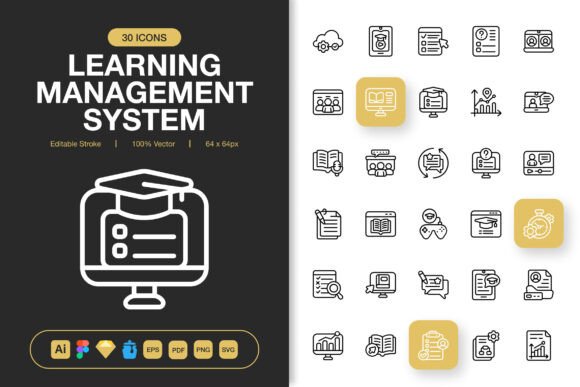 Learning Management System Icons: Elevate Your Digital Projects with Minimalist Design