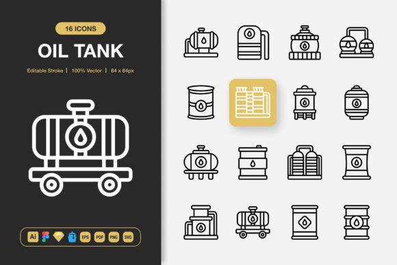 Oil Tank Icons: A Minimalist Icon Set for Modern Projects