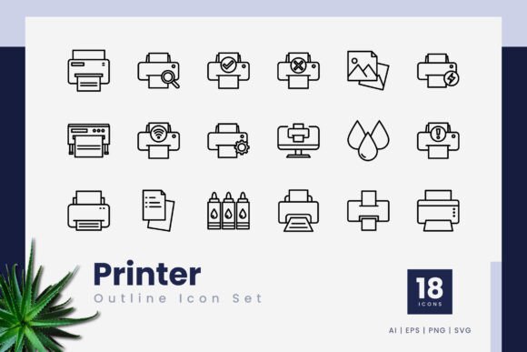 Printer Outline Icons: A Practical Vector Icon Set for Everyday Design Work