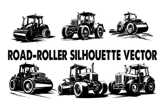 Road Roller Graphic Vector Set